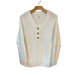 Blair Sweater Womens Size M White Chunky Knit V Neck